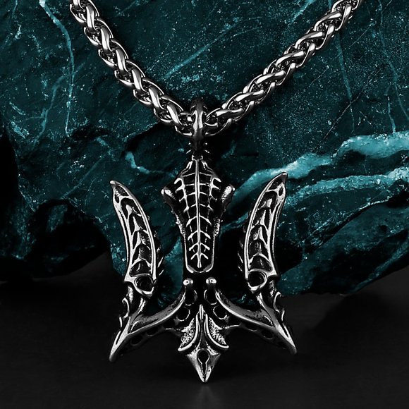 Other - Alien Poseidon Trident Stainless Steel Pendant Necklace, GP1231146